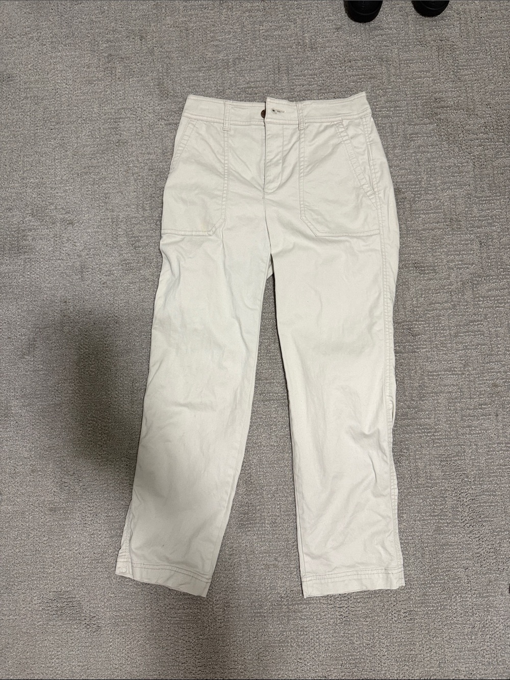 Women’s Casual Straight-Leg Work Pants — White